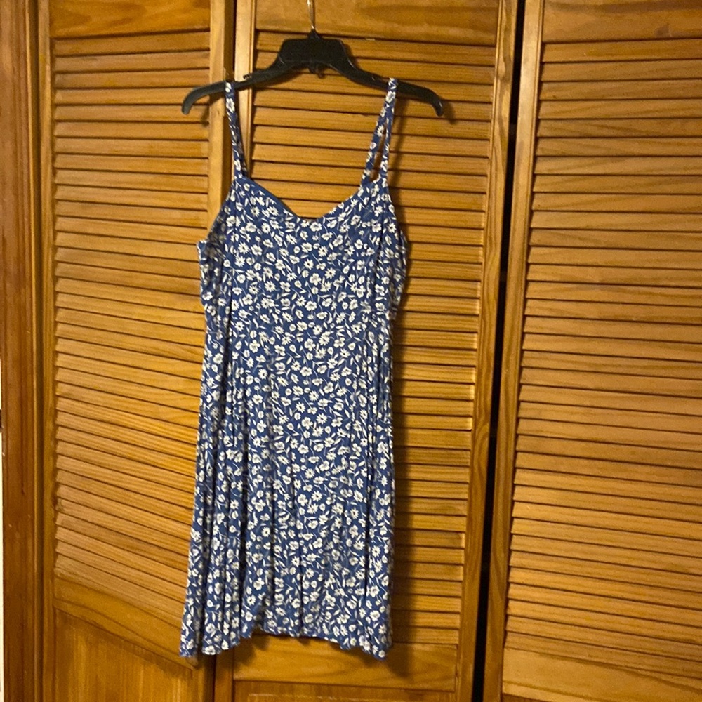 Blue and white floral dress